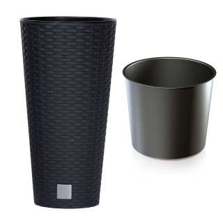 Prosperplast kvetináč 25 cm x 25 x 47,6 cm priemer 25 cm plastový čierny